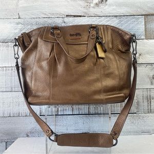 Coach Bronze leather handbag